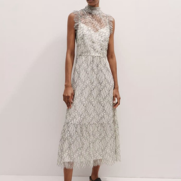 NWT ME+EM Soft Bespoke Lace Midi Dress, size 6 - Picture 4 of 13